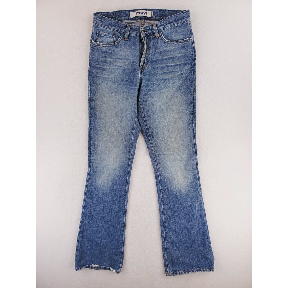 Mavi Jeans Womens 26 Molly Flared Boot Distressed Button Fly Mid Rise Y2K Medium
